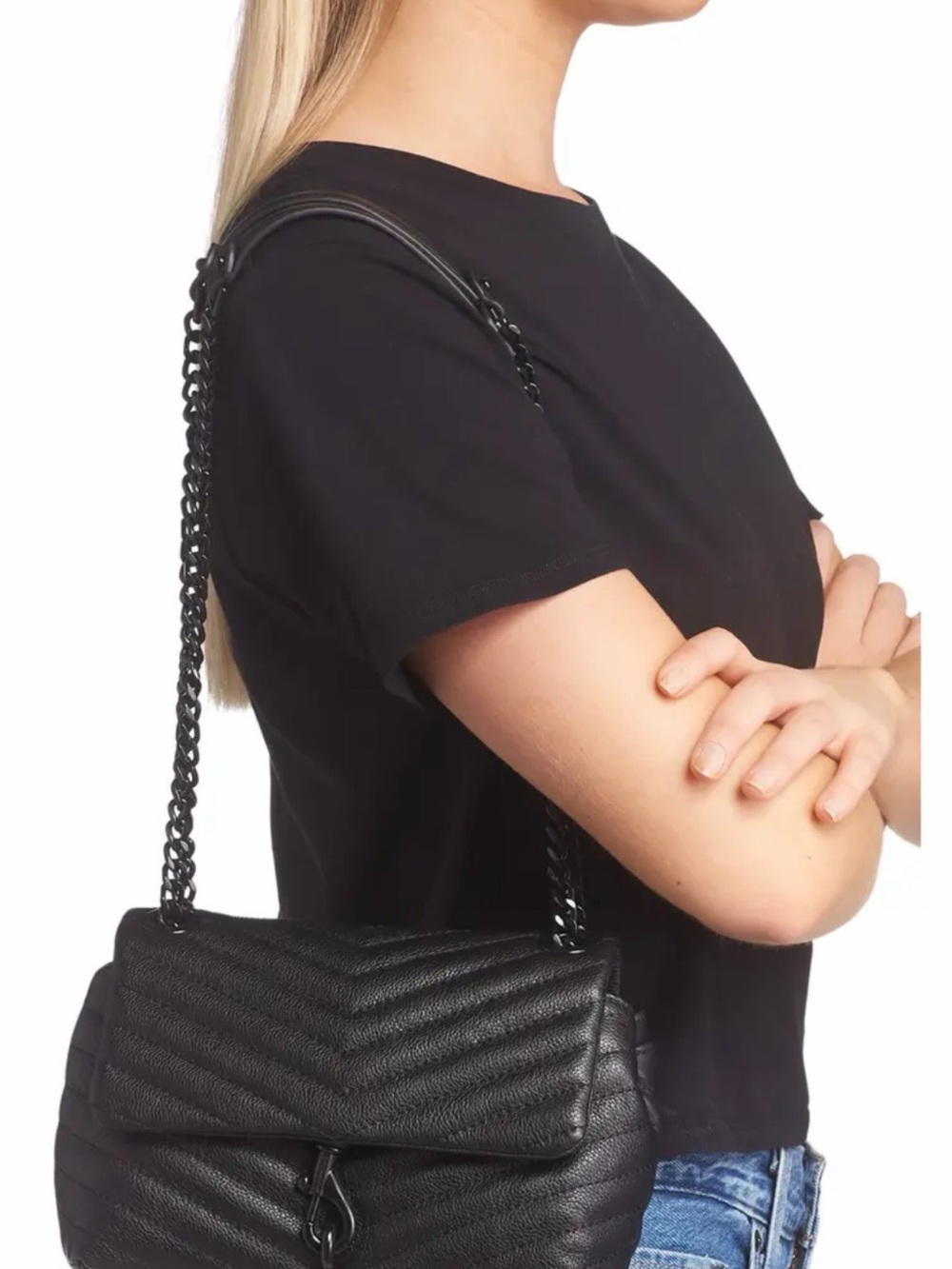 Rebecca Minkoff Edie Quilted Leather Bag with Chain Strap